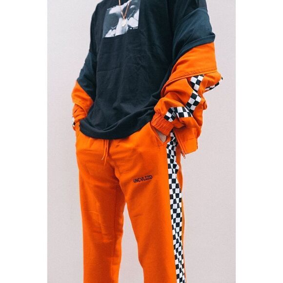 Racer Track Pants- Orange Size Large - Picture 3 of 3